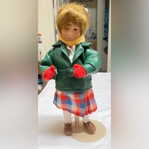 Normon Rickwell Green Jacket Doll with Plaid Skirt